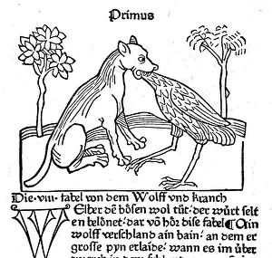 The Fable of the Wolf and the Crane Print, 1475
