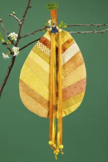 Christian Easter Traditions Prints: Fabric Easter Egg, Cherry Branch, Easter Motif