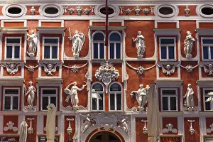 Ornate European Architecture Prints: Facade of the Hacklhaus building