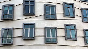 Czech Republic Landmark Prints: Facade with windows, Dancing House