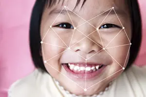 Future Technology Concept Prints: Facial recognition system concept