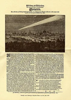 Franconia Plant Life Prints: Facsimile of a Nuremberg flyleaf from 1680 on the appearance of a comet