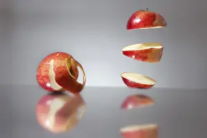 Fresh Fruit Studio Shots Prints: Falling apple slices