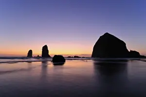 Evening Coastal Atmosphere Prints: The famous Haystack Rock, monolith
