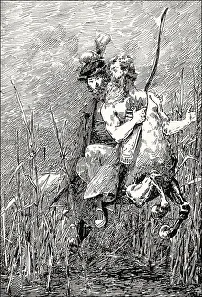 Framed Print : Print of Faust with centaur Chiron, second act Framed Print : Print of Faust with centaur Chiron, second act