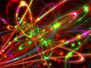 Multicoloured Night View Prints: Festive colorful background - abstract computer-generated image