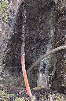 Digital Data Transmission Prints: Fibre optic cable is pulled through the ground by a drill head