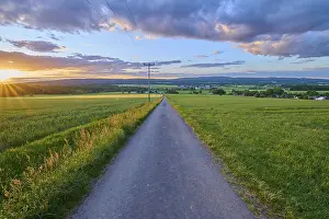 Evening Sun In Southern Germany Prints: Field path, sky, sunset, spring