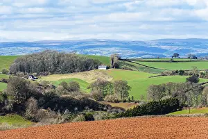British Countryside Prints: Fields and Farmlands over Devon