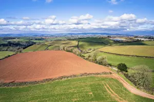 Drone Photography In UK Prints: Fields and Farmlands in spring from a drone