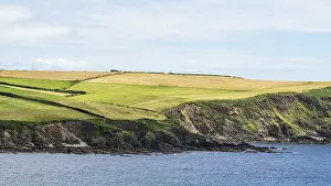 Mothecombe Beach Prints: Fields and Farms Cliffs over cliffs