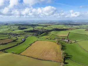 British Countryside Aerial Shot Prints: Fields and Farms from a drone, Devon