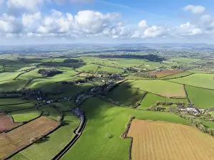 British Countryside Drone Image Prints: Fields and Farms from a drone, Devon