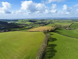 Fields And Farms From Above Prints: Fields and Farms from a drone, Devon