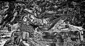 Special Unit Fighter Prints: The fighter of a special unit performs a dangerous mission