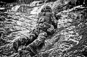 Special Unit Fighter Prints: The fighter of a special unit performs a dangerous mission