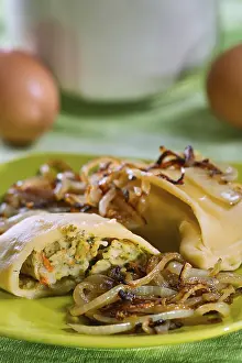 Savory Pasta Dish Prints: Filled vegetable dumplings