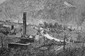 After the Fire in Grindelwald, Bern Print 1893