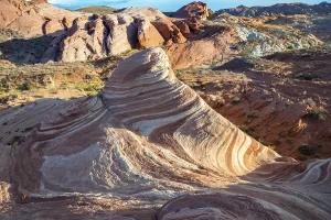 Valley Of Fire Rock Formation Prints: Fire Wave Rock in the evening light
