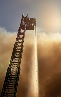 Firefighter At Work Prints: Firefighter at work