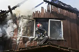 Protective Clothing Safety Prints: Fireman at work. Four drills