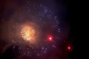 Deserted Night Sky Prints: Fireworks