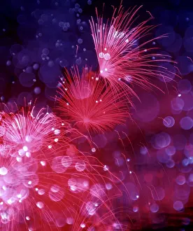 Dark Evening Atmosphere Prints: Fireworks
