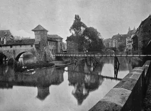 Historic European Structures Prints: One of the first autotypes of Maxbruecke bridge