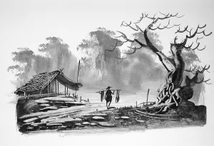 Historical Landscape Art Prints: Fisherman returning with his catch