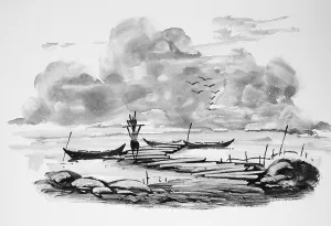 Fisherman With Catch Prints: Fisherman returns with his catch