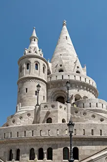 Prints of Fisherman's Bastion oder Halaszbastya, Buda Castle Hill, Budapest, Hungary Fisherman's Bastion oder Halszbstya, Buda Castle Hill, Budapest, Hungary Castle Prints: Fisherman's Bastion Print, Budapest, Hungary