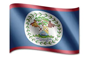 Prints of Flag of Belize Belize Prints: Flag of Belize Print - National Emblem
