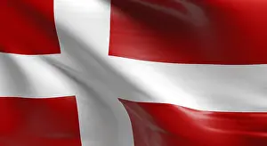 Scandinavian Flags Prints: Flag of Denmark using as background, 3d rendering