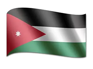 Computer Graphic Flags Prints: Flag of Jordan
