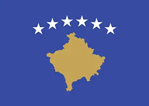 Prints of Flag of Kosovo, Vector illustration Kosovo Prints: Vector Print of the Flag of Kosovo
