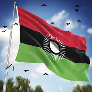 Prints of Flag of Malawi, This is a computer generated and 3d rendered image Related Prints: Computer Generated 3D Rendered Print of Malawi Flag