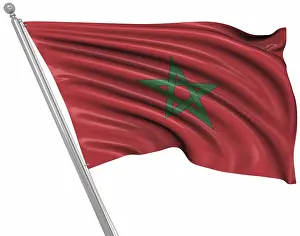 Framed Print : Computer Generated 3D Rendered Print of the Flag of Morocco