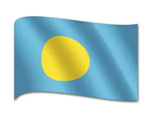 Computer Graphic Flag Designs Prints: Flag of Palau