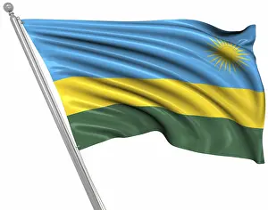 Prints of Flag of Rwanda, This is a computer generated and 3d rendered image Related Prints: Computer Generated Flag of Rwanda Print
