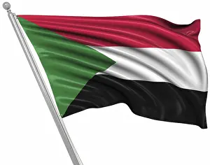 Related Prints: Computer Generated 3D Rendered Print of Flag of Sudan