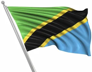 Eastern Africa Pictures Prints: Flag of Tanzania, This is a computer generated and 3d rendered image
