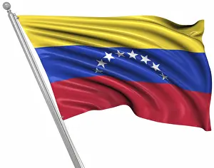 Prints of Flag of Venezuela, This is a computer generated and 3d rendered image Related Prints: Computer Generated Flag of Venezuela Print