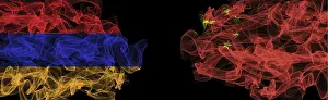 Prints of Flags of Armenia and China on Black background, Armenia vs China Smoke Flags Armenia Prints: Armenia and China Flags Print on Black Background