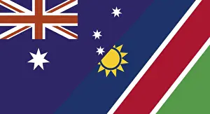 International Sports Competitions Prints: Flags of Australia and Namibia