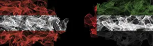 Arabic Flags Prints: Flags of Austria and UAE on Black background