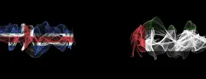 Black Background Flags Prints: Flags of Iceland and UAE on Black background