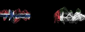 European Union Flags Prints: Flags of Norway and UAE on Black background