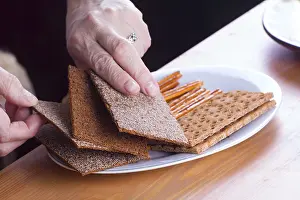 Flour Based Baked Goods Prints: Flat and dry type of bread and cracker containing mostly rye flour