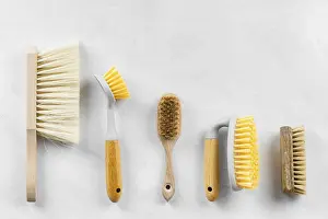 Food Photography Props Prints: Flat lay cleaning brushes
