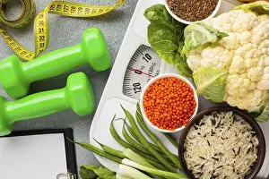 Flat Lay Vegetables Prints: Flat lay vegetables weights